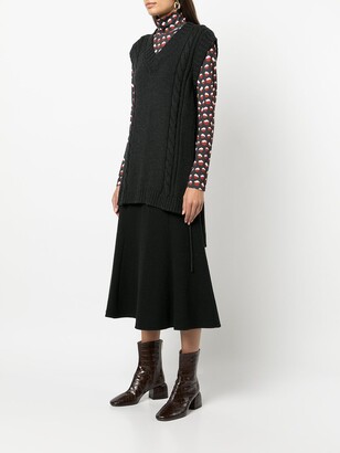 Jason Wu Lace-Up Cable Knit Top