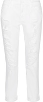 Thumbnail for your product : Current/Elliott The Fling Distressed Mid-rise Slim-leg Jeans
