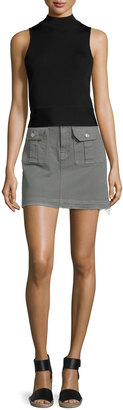 7 For All Mankind Utility Pocket Mini Skirt, Moss