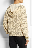 Thumbnail for your product : Equipment Vermont leopard-print washed-silk hooded top