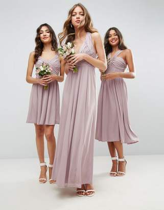 ASOS Design Bridesmaid Drape Twist Back Maxi Dress