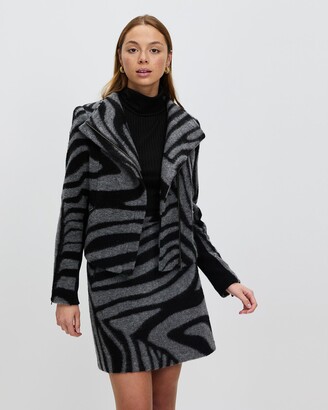 marcs lani felted wool jacket black