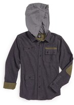 Thumbnail for your product : Volcom 'Delroy' Hooded Flannel Long Sleeve Shirt (Big Boys)