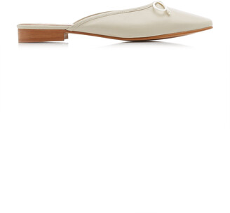 Flattered - Women's Malva Leather Slides - White - Moda Operandi