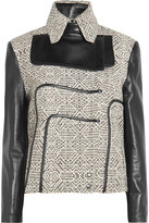Thumbnail for your product : Roland Mouret Benix leather-paneled jacquard jacket