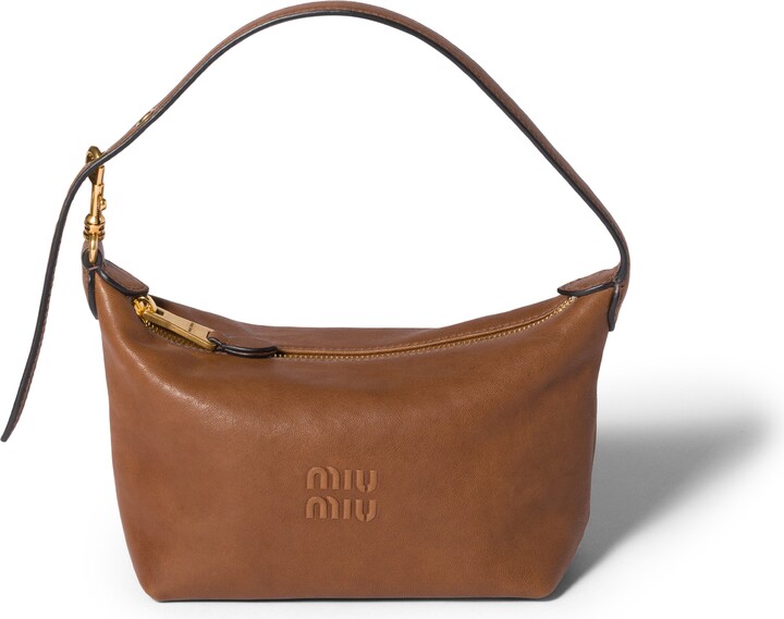 Miu Miu Nappa Leather Pouch Woman Oak