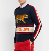 Thumbnail for your product : Gucci AppliquÃ©d Embroidered Wool Sweater