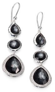 Ippolita Hematite, Diamond & Sterling Silver Triple Drop Earrings