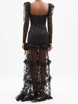 Thumbnail for your product : Alessandra Rich Laced Satin And Ruffled-lace Gown - Black