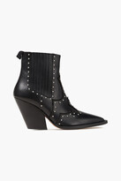 Thumbnail for your product : IRO Suede-trimmed Studded Leather Ankle Boots