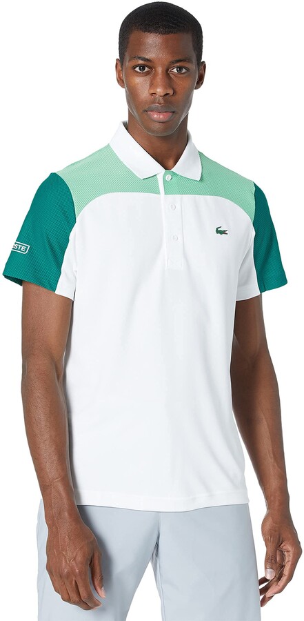 Lacoste Mens Sport Short Sleeve Colorblock Ultra Dry Polo Shirt