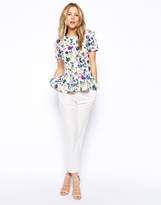 Thumbnail for your product : ASOS Peplum Top in Scuba with Floral Print