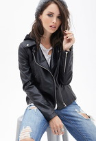 Thumbnail for your product : Forever 21 hooded moto jacket