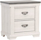 August Grove Onepc Farmhouse Style Two Drawer Night Stand Nightstand End Table Beige Finish Rustic Bedroom Solid Wood Wooden Furniture