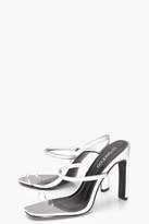 Thumbnail for your product : boohoo Reflective Toe Post Mule Heels