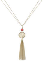 Thumbnail for your product : INC International Concepts Gold-Tone Pink Stone Filigree Tassel Pendant Necklace, Created for Macy's