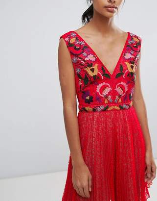 French Connection Alice Lace V Neck Dress