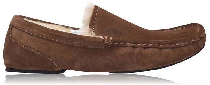 HUGO BOSS Relax Moccasin Suede Slippers 