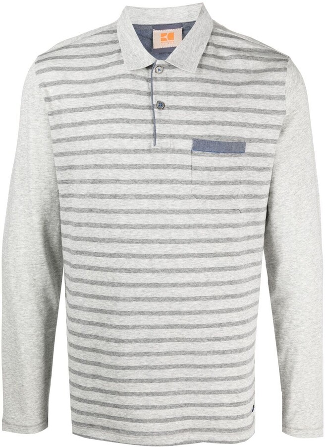 Long-sleeve Striped Polo Shirt | Shop the world's largest 