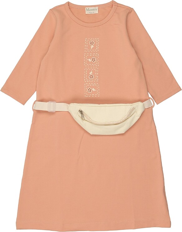 Manière Girls' Boxy Belt Bag 3/4 Sleeve Dress - Little Kid, Big Kid