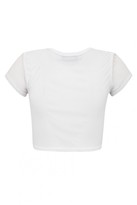 Thumbnail for your product : Select Fashion Fashion Womens White Airtex Short Sleeve Crop - size 14