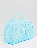 Thumbnail for your product : Monki Plastic Basket Bag In Blue