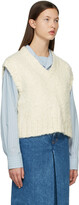 Thumbnail for your product : Maison Margiela Off-White Silk V-Neck Sweater
