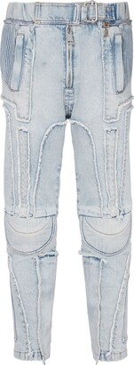Balmain Exposed-Hem Panelled Jeans