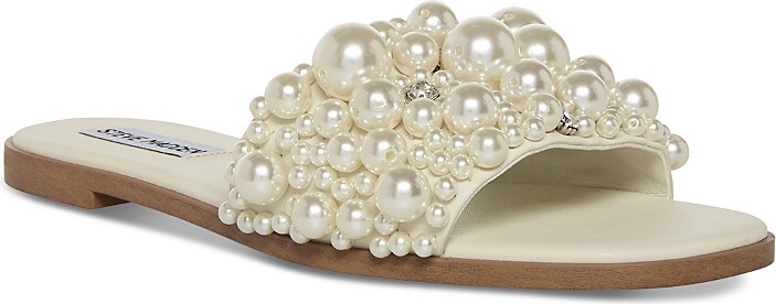 Steve Madden Women's Knicky Slip On Embellished Slide Sandals