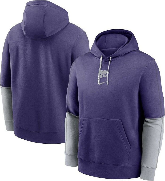 Men's Nike Purple Kansas State Wildcats 2024 Sideline Club Fleece Pullover Hoodie