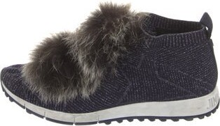 Jimmy Choo Fur Trim Sneakers