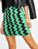 Thumbnail for your product : Monki Boya wavy mini knit skirt in multi - part of a set