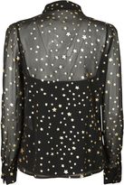 Thumbnail for your product : RED Valentino Layered Sheer Gold Foil Star Shirt