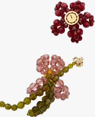 Simone Rocha Multicoloured Crystal Flower Earring