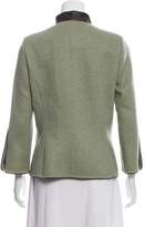 Thumbnail for your product : Oscar de la Renta Leather-Accented Cashmere Jacket