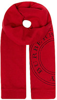 Thumbnail for your product : Burberry Angora knitted stamp logo scarf
