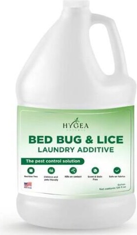 Hygea Natural Lice and Bed Bug Laundry Additive - Non-Toxic, Odorless, Safe for Children and Pets, All Laundry Safe Items- Made in USA - 128oz Gallon