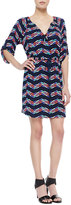 Thumbnail for your product : Shoshanna Drawstring Printed Jersey Dress