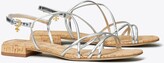 Thumbnail for your product : Tory Burch Penelope Metallic Flat Sandal | SILVER / Natural | 5.5