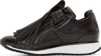 Pierre Hardy Black Leather Fringed Sneakers