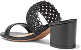 Thumbnail for your product : Alexandre Birman Lanny Crochet And Basketweave Leather Mules