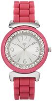 Thumbnail for your product : Love Label Ladies Pink and Silver Silicon Strap Sports Watch