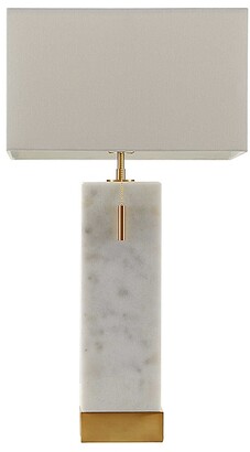 Hampton Hill Bringham 29.75" Large Table Lamp In White With Fabric Shade White/gold