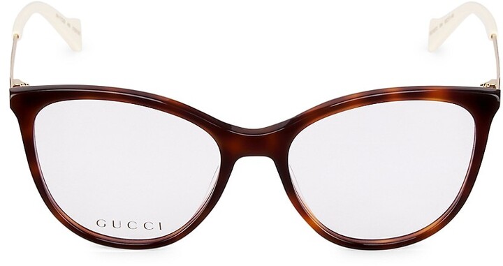 Gucci Metal Wave 53MM Cat Eye Optical Glasses - ShopStyle