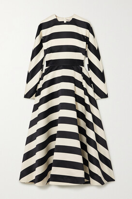Emilia Wickstead Cruz Striped Satin Dress - Black