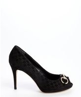 Thumbnail for your product : Gucci black nubuck guccissima 'New Hollywood' platform pumps