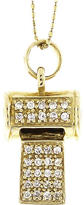 Thumbnail for your product : Sydney Evan Necklace - Whistle Pendant in Yellow Gold with Diamonds