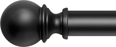 Lark Manor Curtain Rods For Windows 66 To 120 Adjustable Heavy Duty Wrap Around 1 Inch Curtain Rod Outdoor Indoor Room Divider Modern Drapery Pole Black 32-1