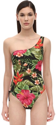 MC2 Saint Barth One Shoulder Printed One Piece Swimsuit