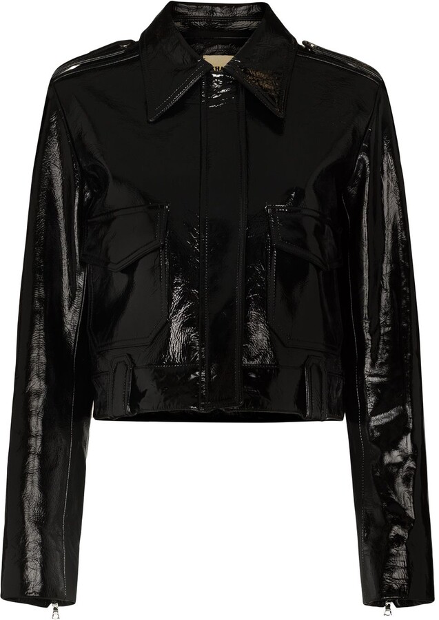 black patent jacket